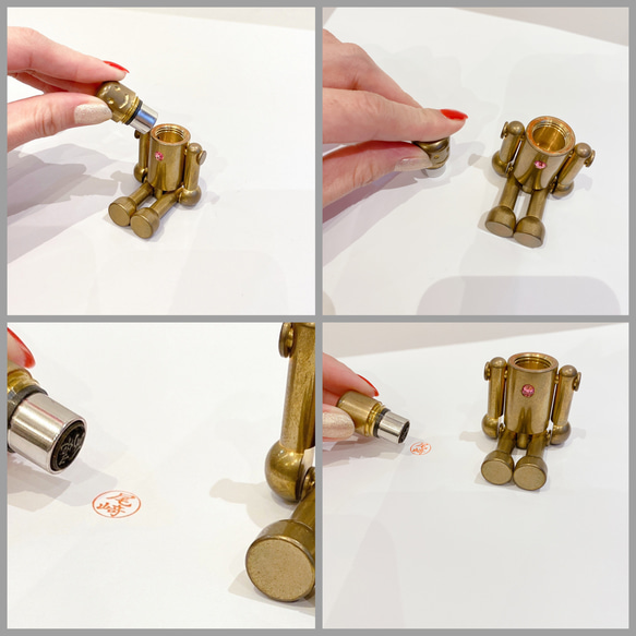 再販・ロボット印鑑 スタンプマン GOLD（真鍮） はんこ・スタンプ Ha