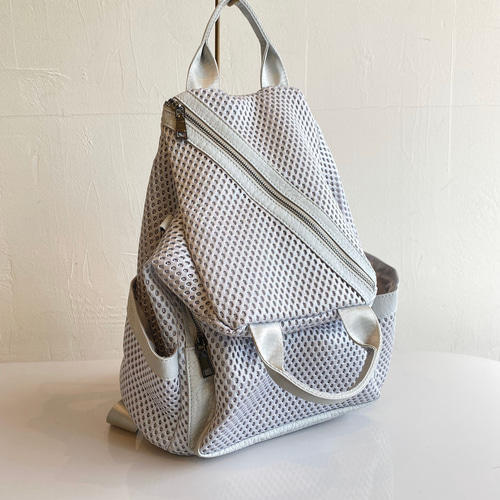 再販】コラボ企画☆3way メッシュバッグ M 新色シルバー