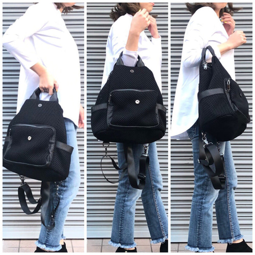 再販】コラボ企画☆3way メッシュバッグ M 新色シルバー