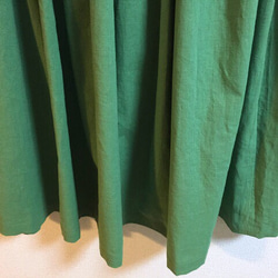 【ゆったりサイズ】cottonリネンのマキシスカート グリーン  若草色 【受注製作】 3枚目の画像