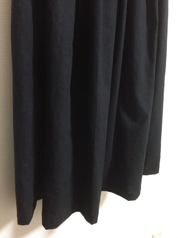 cottonリネンのロングスカート 【ブラック】 3枚目の画像