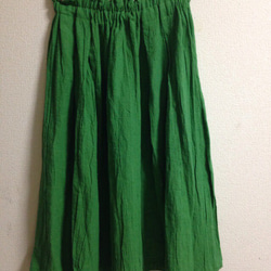ブリリアントグリーンのギャザースカート 4枚目の画像