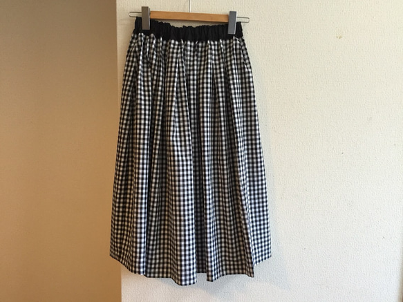 【ゆったりサイズ】ギンガムチェックのスカート ② 1枚目の画像