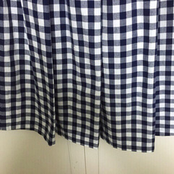 【ゆったりサイズ】ギンガムチェックのロングスカート ① 【スカート丈72㎝】 3枚目の画像