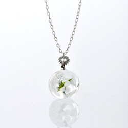 花瑪麗項鍊白色燃燒器工作玻璃珠玻璃花水晶小花精緻真正的小花植物葉 第2張的照片