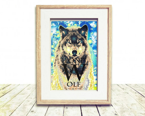 原画 オオカミ #108 原画 オオカミ #108 Wolf / オオカミのスプレーアート作品 絵画