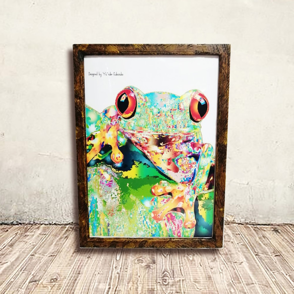 原画　カエル　動物画　絵画　アクリル画　現代アート　細密画　一点物　手描き Amazon.co.jp: 原画 一点物 肉筆 絵画 鶴 日本画風 アクリル画