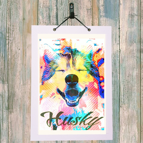 希少価値 絵 Rico作品 犬の絵 ポエム インテリア雑貨 絵画
