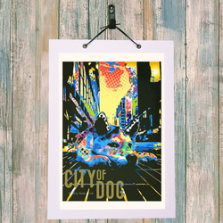 CITY of DOG　インテリアアート　インテリア雑貨　ポストカード　犬　イラスト 5枚目の画像