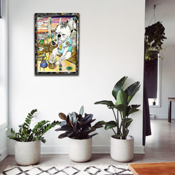 フレンチブルドック　オリジナルフレーム入りポスター　犬　ドック　イラスト　絵　インテリア　アート 9枚目の画像