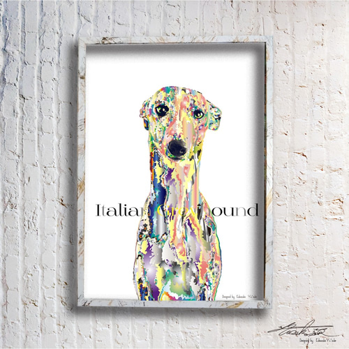 イタリアン・グレーハウンド オリジナルフレーム入りポスター 犬