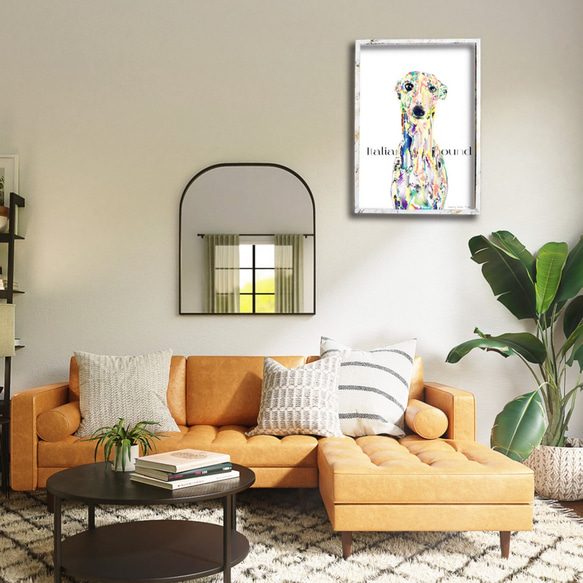 イタリアン・グレーハウンド　オリジナルフレーム入りポスター　犬　ドック　イラスト　絵　インテリア　アート　イタグレ 9枚目の画像