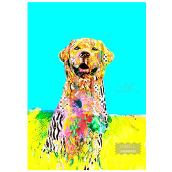 ラブラドール・レトリバー　　犬　イラストインテリア　アート　インテリア雑貨　ポストカード　 4枚目の画像