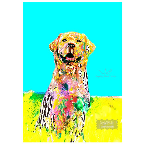 Amazon.co.jp: 絵画 油絵のカラフルなラブラドールインテリア
