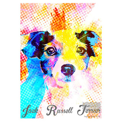 ジャックラッセルテリア　犬　イラストインテリア　アート　インテリア雑貨　ポストカード　 4枚目の画像