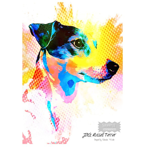 ジャックラッセルテリア 犬 イラストインテリア アート