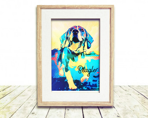 絵画　ガラス製　犬　指名手配　ビーグル　バットドック　baddog レビュー高評価の商品！ ガラス製 絵画 犬 baddog バットドック