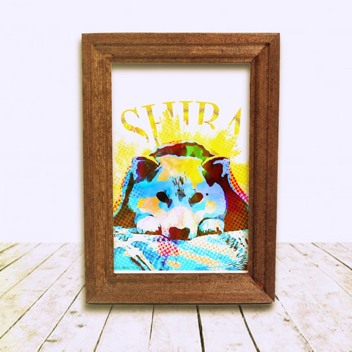 インテリア　イラスト額入り画　TOCCA 柴犬 インテリアアート インテリア雑貨 ポストカード 犬