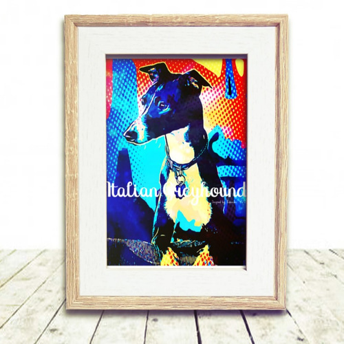イタリアングレーハウンド 犬 イラストインテリア アート