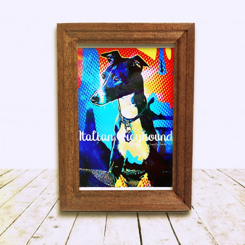 イタリアングレーハウンド 犬 イラストインテリア アート インテリア