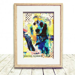 ミニチュアダックスフンド 犬 イラストインテリア アート