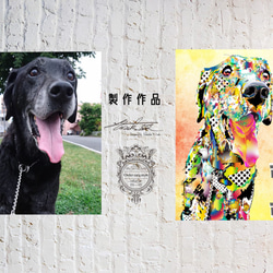 愛犬　オーダー似顔絵　フレーム付き　犬　イラスト　アート　肖像画　インテリア雑貨　１点物　　 6枚目の画像