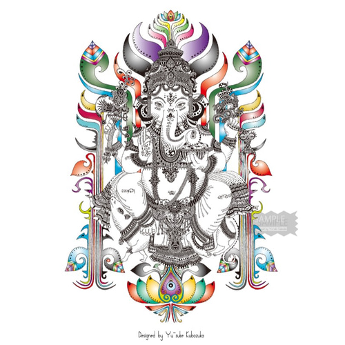 富と学問の神様 ガネーシャ インテリアアート インテリア雑貨 ポスト