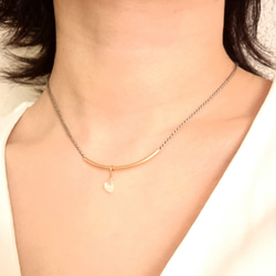 シルクと金とハーキマーダイヤモンドのネックレス 2枚目の画像