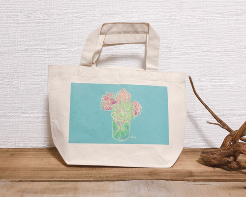 ochaiイラストトートバッグSミントグリーン トートバッグ ochai