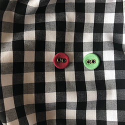 春のギンガムチェックのブルマ・くるみボタン付き 80〜90サイズ〈ピンク・ブラウン・ブラック〉 5枚目の画像