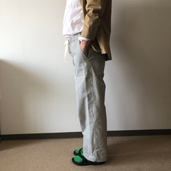 【Moka】PATY デニム風ベイカーパンツとギンガムチェックカットソー セール】 ギンガムパッチワークフリルデニムパンツ （デニム