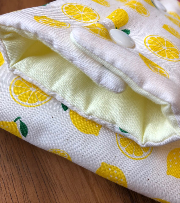 可愛い檸檬のエルゴ よだれカバー  ダブルガーゼ 2枚目の画像
