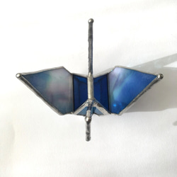 ステンドグラスの折鶴(手のひらサイズ) Ｂ 9枚目の画像