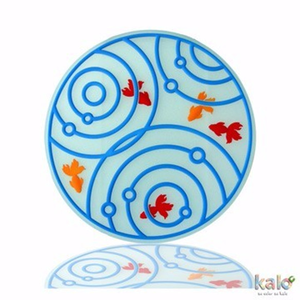 Kalo 卡樂創意 池塘小金魚杯墊 隔熱墊-水藍色 第1張的照片