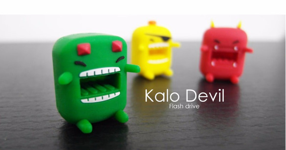 Kalo 卡樂創意 4G 綠黃瓜惡魔造型隨身碟 USB 矽膠 可愛 交換禮物 聖誕禮物 耶誕禮物 第2張的照片