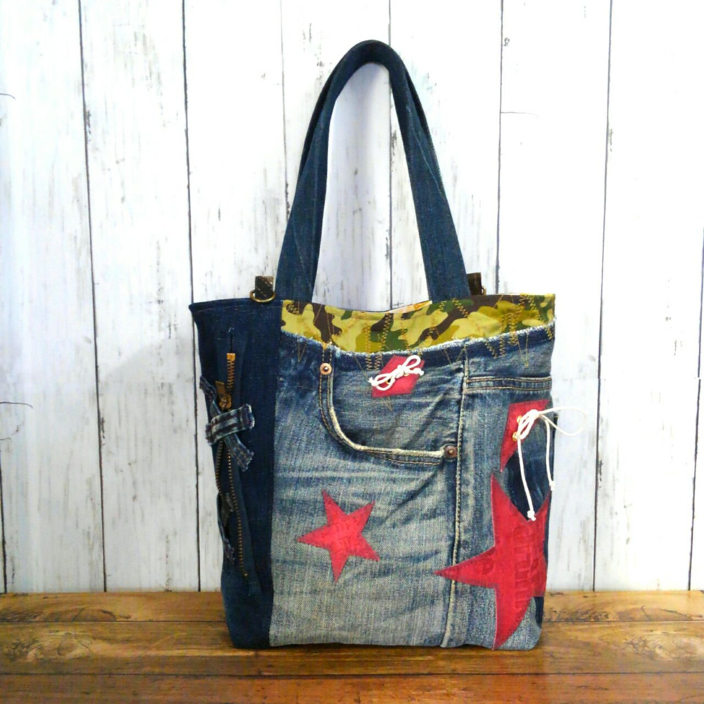 デニムバック №133 ～ デニムトート デニムリメイク ショルダーバック