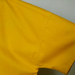 ゆったり着てね　柔らか綿生地　黄色のワンピース　～　大きいサイズ　オーバーサイズ　五分袖ワンピース　チュニック　 4枚目の画像