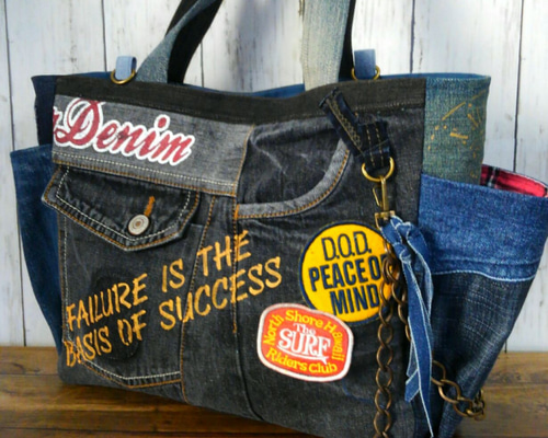ハンドメイドデニムリメイクトートバッグ Denim remake bag - YouTube