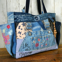 サイドポケット デニムバック №176 ～ デニムトート デニムリメイク