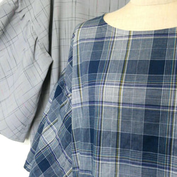 フレアー袖　２点セット　ブラウス　～　グレー　&　ブルー 5枚目の画像