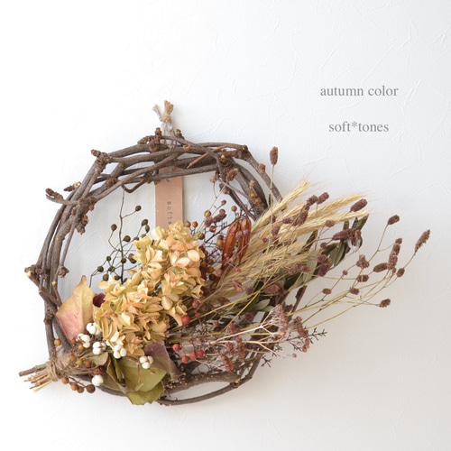 sale!]26㎝~34㎝送料500円＊秋の実りのリース＊伊吹山望む庭からの  