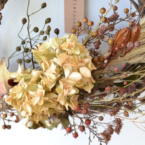 sale!]26㎝~34㎝送料500円＊秋の実りのリース＊伊吹山望む庭からの  