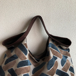 でかくたBag　モナカ柄　ブラウン 5枚目の画像