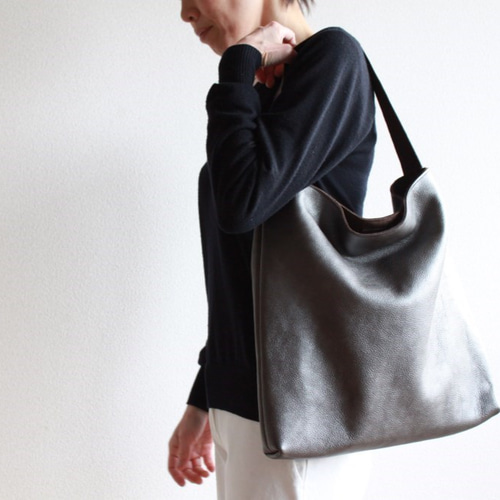 ちょい難あり① ガンメタレザー ワンショルダーバッグ ショルダー  