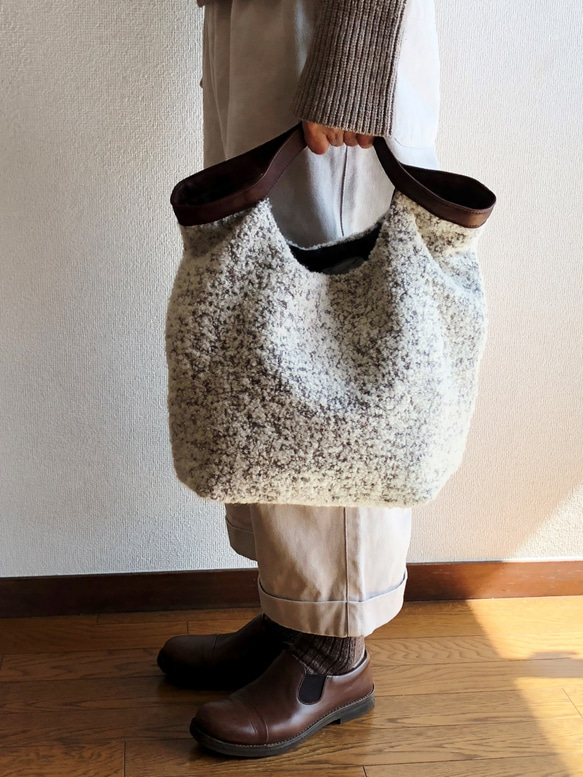 プードルくたくたBag   グレー 2枚目の画像