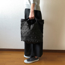 【BK#4】くたくたBag  ドットレザー　ブラック＃4 2枚目の画像