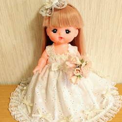 ソランちゃん♡メルちゃん♡生成りドレス2点セット#213 ウェディングドレス♥メルちゃん服♥ソランちゃん服♥2点セット その他