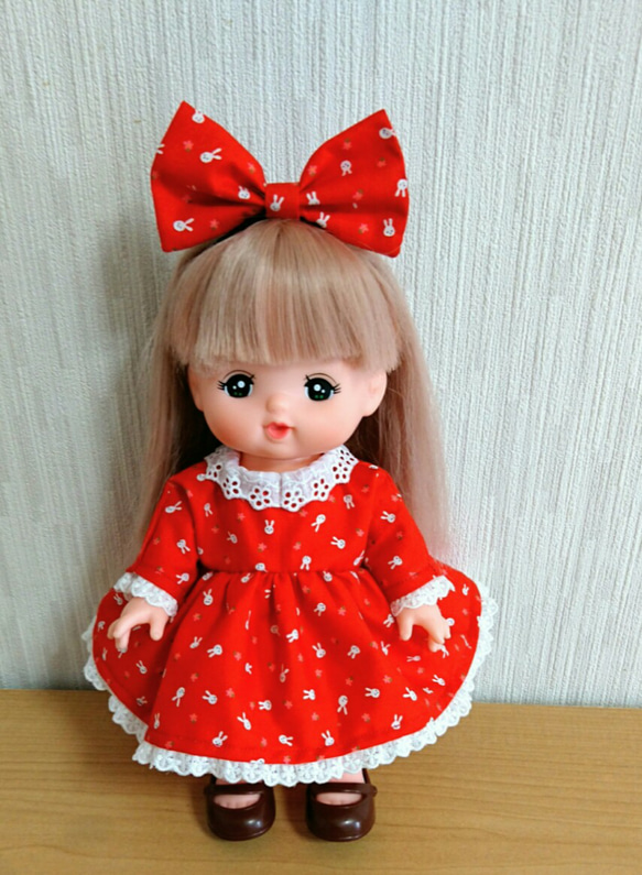 赤うさぎ柄♥メルちゃん服♥ソランちゃん服♥2点セット その他