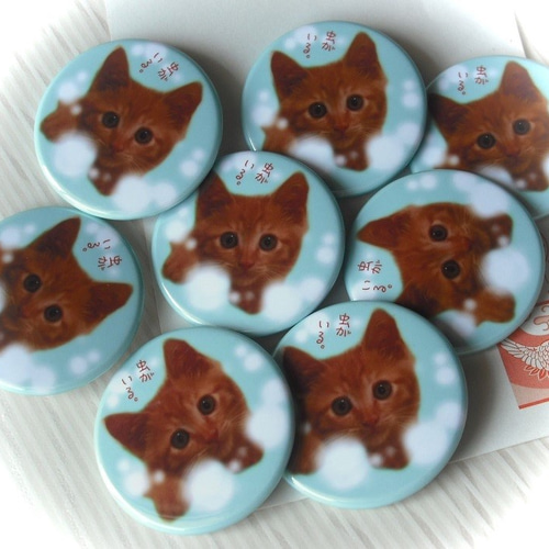 メルヘン猫と激おこ猫の缶バッジ 2点セット その他雑貨 Orange