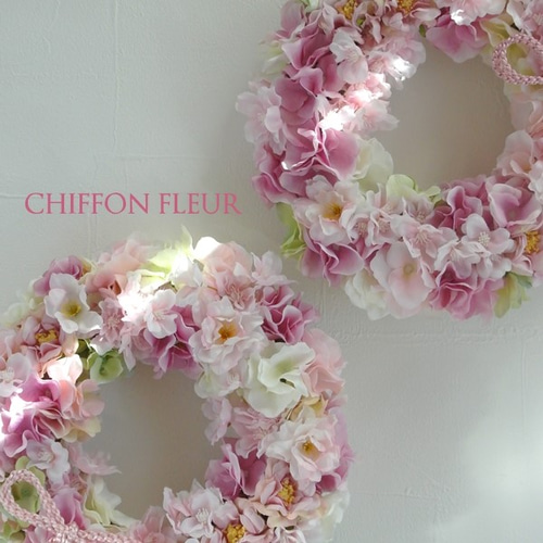 ご卒業・ご入学祝いに♡桜咲くリース♡ アートフラワー CHIFFON